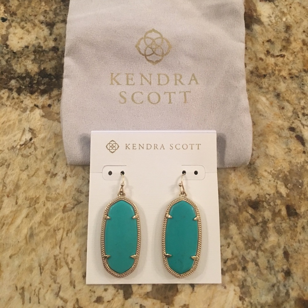 Elle Silver Drop Earrings- Pair- Turquoise Stone